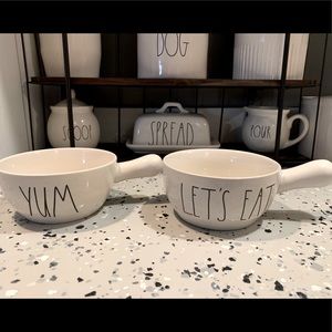 Rae Dunn set of 2 handled bowls